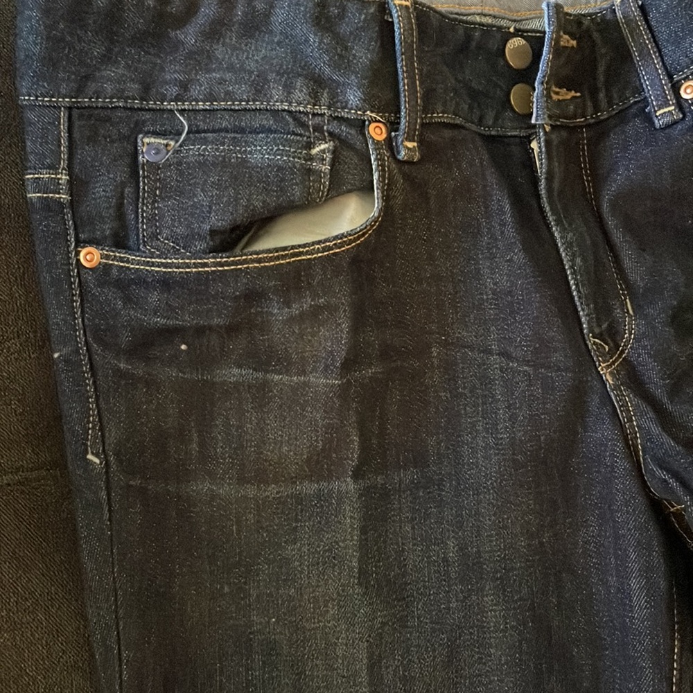 Gap 1969 perfect boot jeans, 31/12 long. Never worn, but no tags. Deep blue.